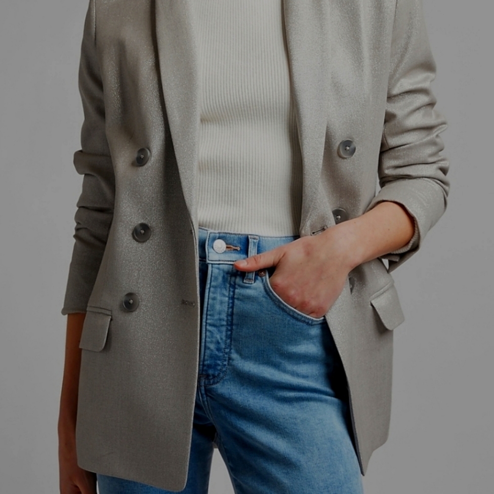 Express gray metallic blazer, size S